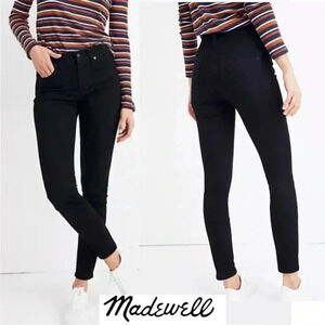 MADEWELL 11" High Rise Skinny Raw Hem Ankle Skinny Jeans Black Casual Size 27